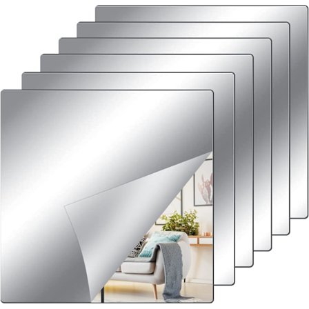 Peili, 20 x 20 cm itseliimautuva peili, joustavat peililaatat, akryylipeililevyt, seinäpeilitarrat