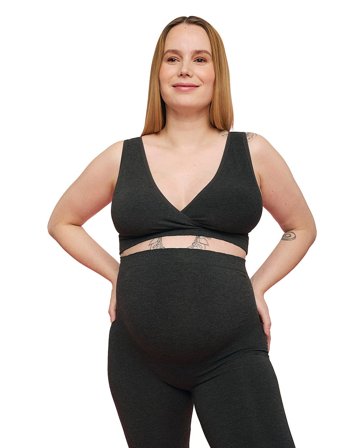 momkind Crossover Bra Charcoal M/L, Tøj & Bolig, Ammetøj, Amme-bh'er