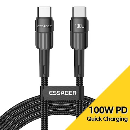 Essager 100W C Till C Typ C Kabel USB C PD Snabbladdningskabel Sladd För Macbook Samsung Xiaomi Typ C USB C Kabel