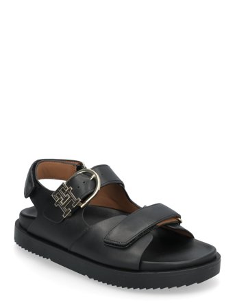 Leather Sporty Sandal Black Tommy Hilfiger