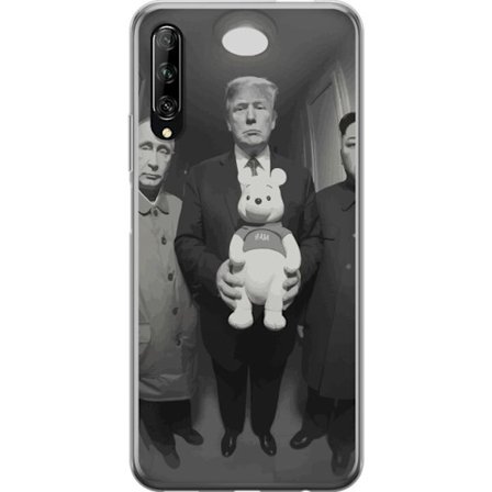 Yhteensopiva Puhelinkuori Huawei Huawei P smart Pro 2019 Mustavalkoinen taideteos surrealistisella poliittisella symboliikalla ja odottamattomalla kon