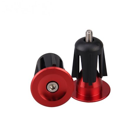 Styrändeplugg i aluminiumlegering för mountainbike, cykel, styre, ändplugg (röd/2-pack)