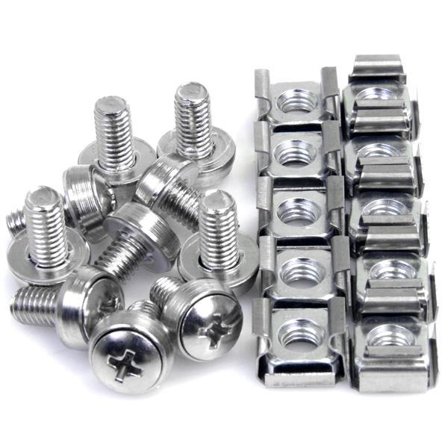 StarTech 50 Pkg M6 Mounting Screws and Cage Nuts for Server Rack Cabinet - Skruer og muttere til rack - for P/N: 2POSTRACK42, 4POSTRACK12U,