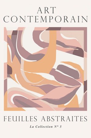 Malerifabrikken - Poster Feuilles abstraites 4 - Beige - Posters - Fra Homeroom