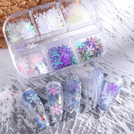 3 st Nail Glitter Magic Mirror Aurora Iridescent Puder Pärlpuder