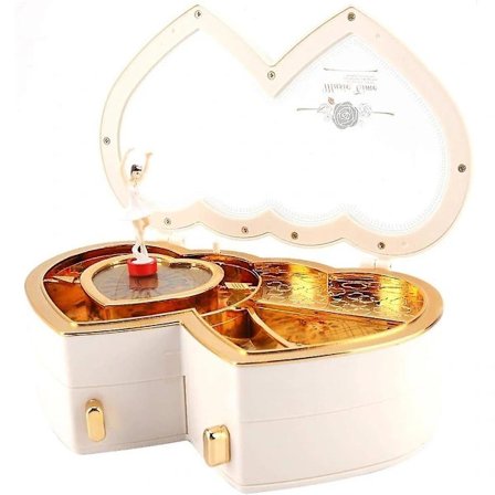 {PL}Ballerina-soittorasia: Kaksinkertainen sydämenmuotoinen musiikkikoruvarasto