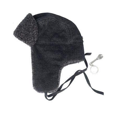 Stetson - Black trapper Beanie - Bomber Cap Denim Garage Theme Black Denim-55/S @ Hatstore