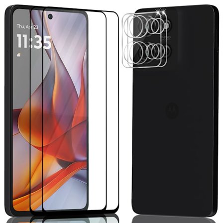 2-Pack Motorola G75 Skärmskydd & 2-Pack linsskydd - Härdat Glas 9H - Super kvalitet 3D