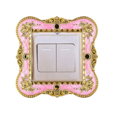 Enkel Ljusbrytare Cover Socket Surround Ram PINK&GULD