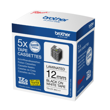 Tejp 12Mmx8M Svart/Vit 5-Pack