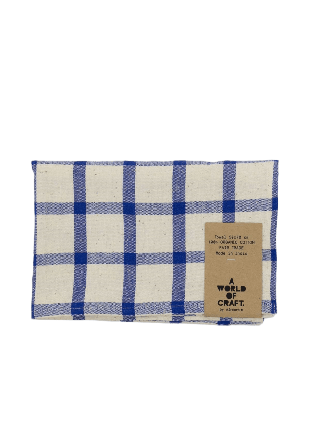 A World of Craft Eco Kitcken Check Blue Handduk, Offwhite/Blå Kökstextil Blå 50x70 cm