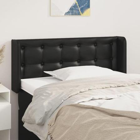 Vidaxl Huvudgavel Med Kanter Svart 93x16x78/88 Cm Konstläder Svart