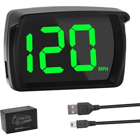 Velegnet til digitalt GPS-speedometer (mph), Head-up display, realtids speedometer til biler, USB Plug & Play, velegnet til lastbiler, stor skrifttype