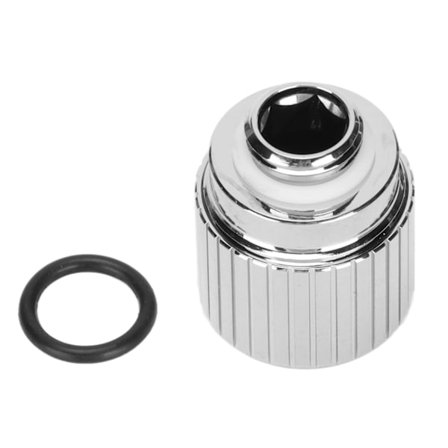 Rørkompresjonskobling G1/4in gjenge innvendig sekskant M8 feste hardrørkoblinger for datamaskin vannkjølesystem sølv