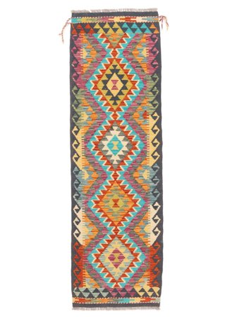 Pequeno Kilim Afegão Old Style Tapete 62X196 Lã
