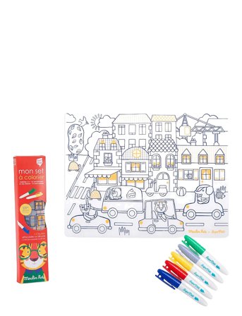 Moulin Roty | Silicone Colouring Set - Les Popipop | ONE SIZE
