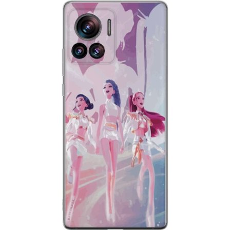 Motorola Edge 30 Ultra Läpinäkyvä kuori K-Pop Demon Hunters hopeinen kolmikko idol anime kpop futuristinen lavastussuunnittelu