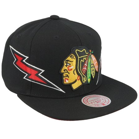 Mitchell & Ness - Negro snapback Gorra - Chicago Blackhawks Double Trouble Black Snapback @ Hatstore
