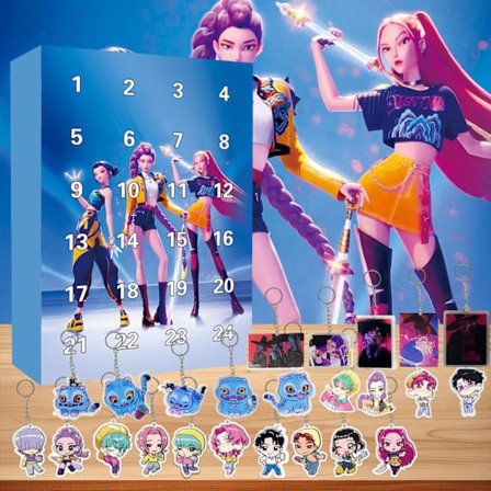 K-pop Demon Hunter Akryl Adventskalender Sett - 24 dager med overraskelser Gaveeske for fans og barn