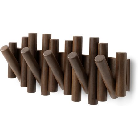 (Valnöt färg)5-krok väggkrok, naturträ, 37,5x16 cm