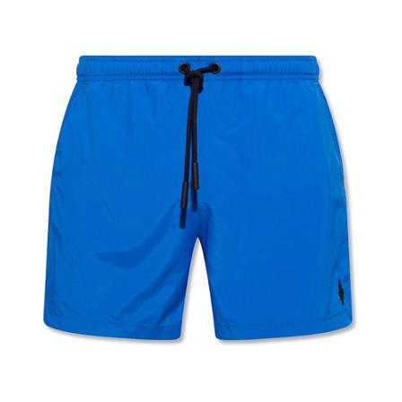 Marcelo Burlon, Swim shorts with logo Blauw, Heren, Maat:S