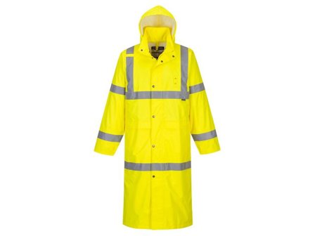 PORTWEST Varselregnrock Hi-Vis 122cm gul kl3 M - Lyreco - Arbetskläder - Regnkläder - Varselregnkläder