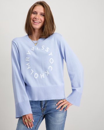 RYVLS Logo Knit Sweater Bleu Pulls Fille - Kids Brand Store