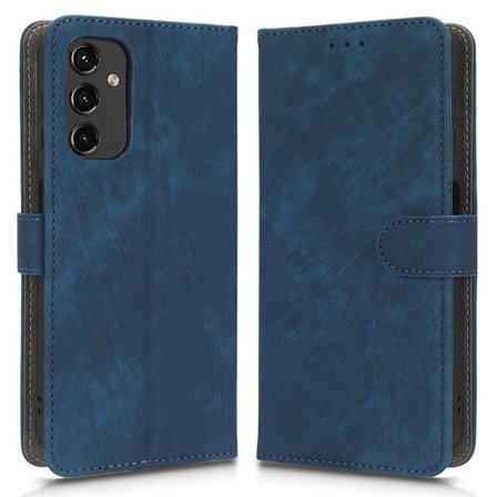 SKALO Samsung A14 4G/5G Lompakkokotelo PU-nahkaa - Sininen
