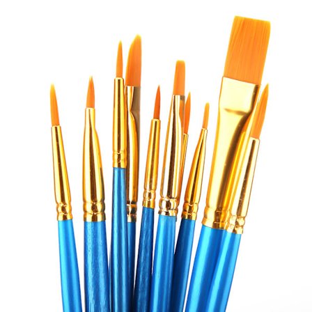 10 stk. Børnemaling Nylon Hår Pensel Sæt Kunst Håndværk Maleri Akvarel Pensel Kit