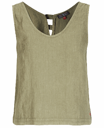 Amundsen Safari Linen Top Womens Olive Ash