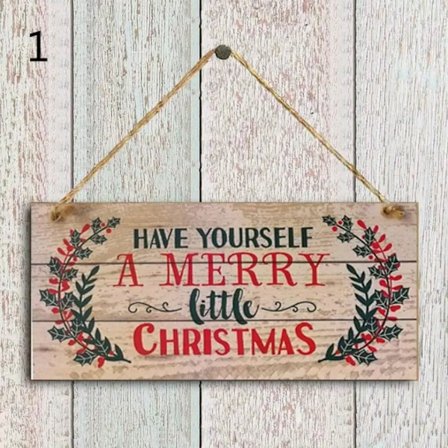 Jule dørhængende skilt, Store væg træ vinterdekorationer skilte, Indendørs udendørs dekorativt ornament til hjemmet (20 x 10 x 0,21 cm)