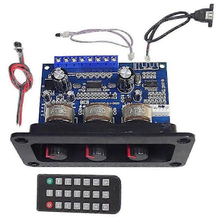 2x25w+50w 2.1 Kanal Bluetooth 5.0 Subwoofer Klasse D Lydforsterkerkortsett Med DC Hunn+usb