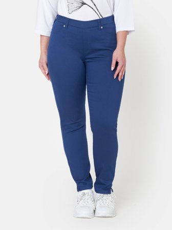 CISO - Sofia 7/8 Bukser - Blå - Curvy Slim Fit / Elastik i Taljen