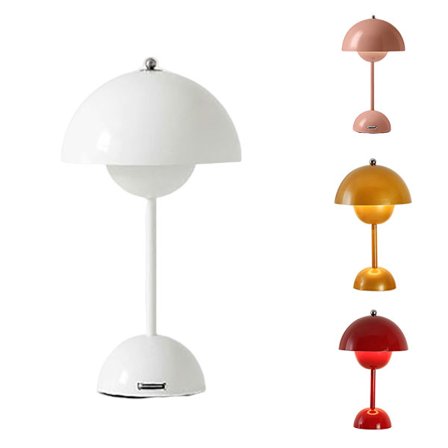 Svamp Bordslampa Metall Skrivbordslampa USB Koppla in Lampor vit white