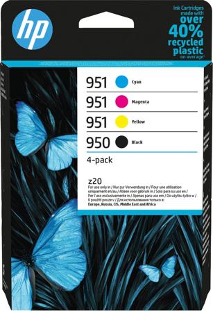 HP 950 svart/951 cyan/magenta/gul 4-pack originalbläckpatroner, 195122139902