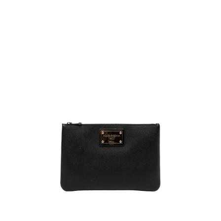 Dolce & Gabbana, Clutch With Branded Tag Czarny, Mężczyzna, Rozmiar: ONE Size