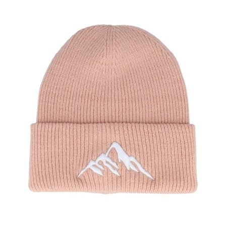 Wild Spirit - Pink cuff Beanie - Mountain 3d Peach Soft Deep Cuff @ Hatstore