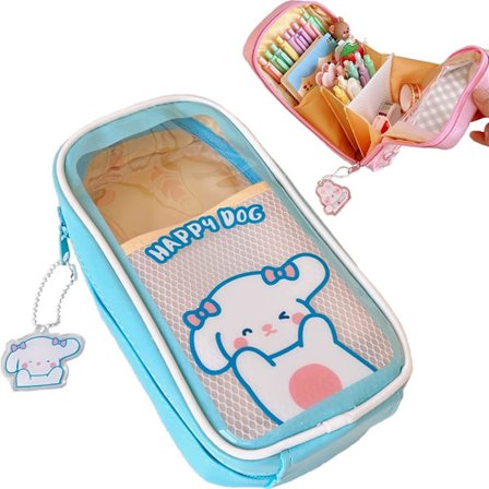Kawaii Penaali - Söpö Esteettinen Penaali Tytöille, Suuri Kynäkotelo Kestävä Laukku, Koulutarvikkeet