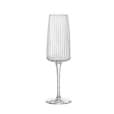 8,5 oz Proseccoglas - Sæt med 4 riflede glas (Tåler opvaskemaskine)