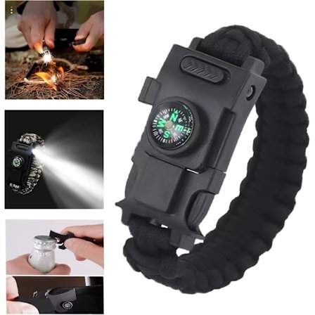 Monitoiminen rannekekompassi Paracord-ranneke Selviytymisranneke