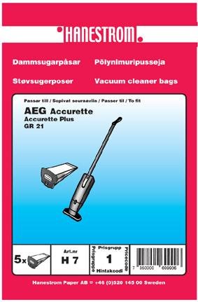 HANESTRÖM Dammsugarpåsar AEG ACCURETTE