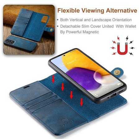 (För Samsung Galaxy A55 5G) DG.MING Läder Telefonfall - Plånbok