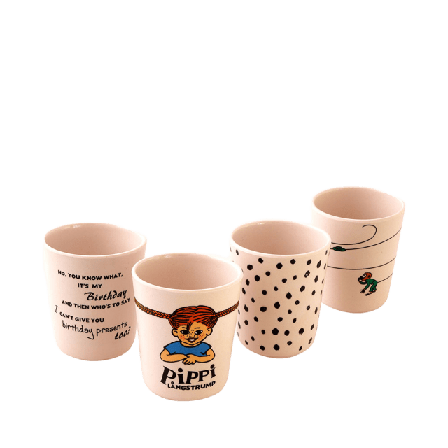 PIPPI 4st Muggar Melamine Mata & äta ONESIZE