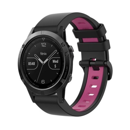 För Garmin Fenix ​​5 22 mm silikon watch i två färger