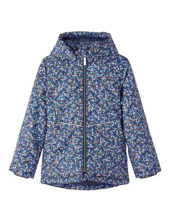 Nkfmaxi Jacket Petit Flower Outerwear Shell Clothing Shell Jacket Blå Name It