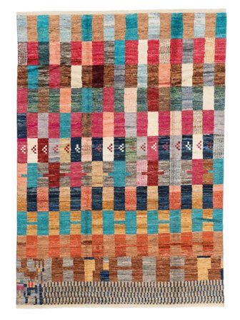 Noué À La Main Berbère Colourful Tapis 201X283 De Laine Marron/Noir