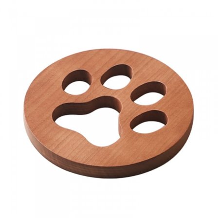 Trä Handgjorda Unika Bedårande Katt tass Underlägg Set om 2, Bar Matbord Heminredning(Körsbärs Trä)