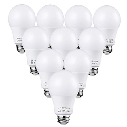 10 stk. 5W LED Pærer 50W Halogen Ekvivalent Ingen Flimmer E26 E27