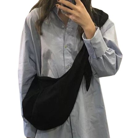 Moderigtig taske til kvinder - Trend skuldertaske med stor kapacitet - Håndtaske til kvinder og piger (sort)