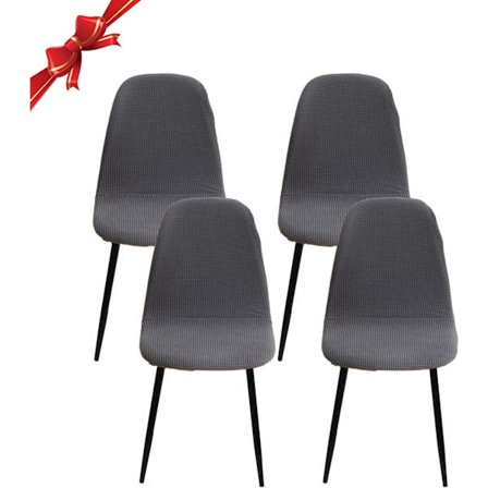 Skandinavisk Stolkledningsett med 4, Skandinavisk Stretch Spisebordstoltrekk, Jacquard Elastisk Stolkledning Universal